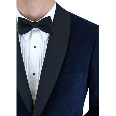 DTI BB Signature Mens One Button Shawl Lapel Blue Velvet Tuxedo Suit DTI BB Signature Mens One Button Shawl Lapel Blue Velvet Tuxedo Suit